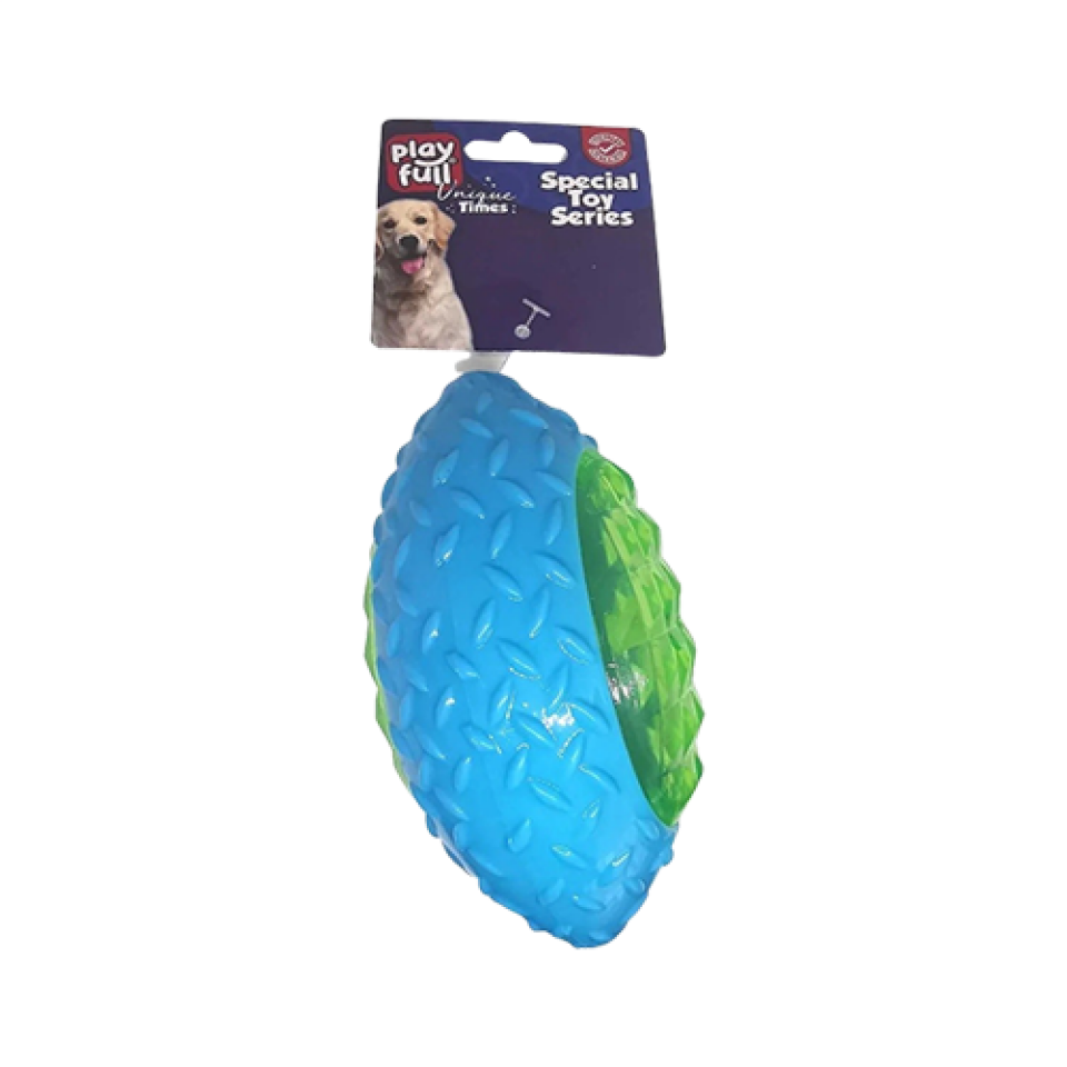 Playfull Rugby Topu Şeklinde Işıklı Plastik Köpek Oyuncağı (6 x 14 cm)