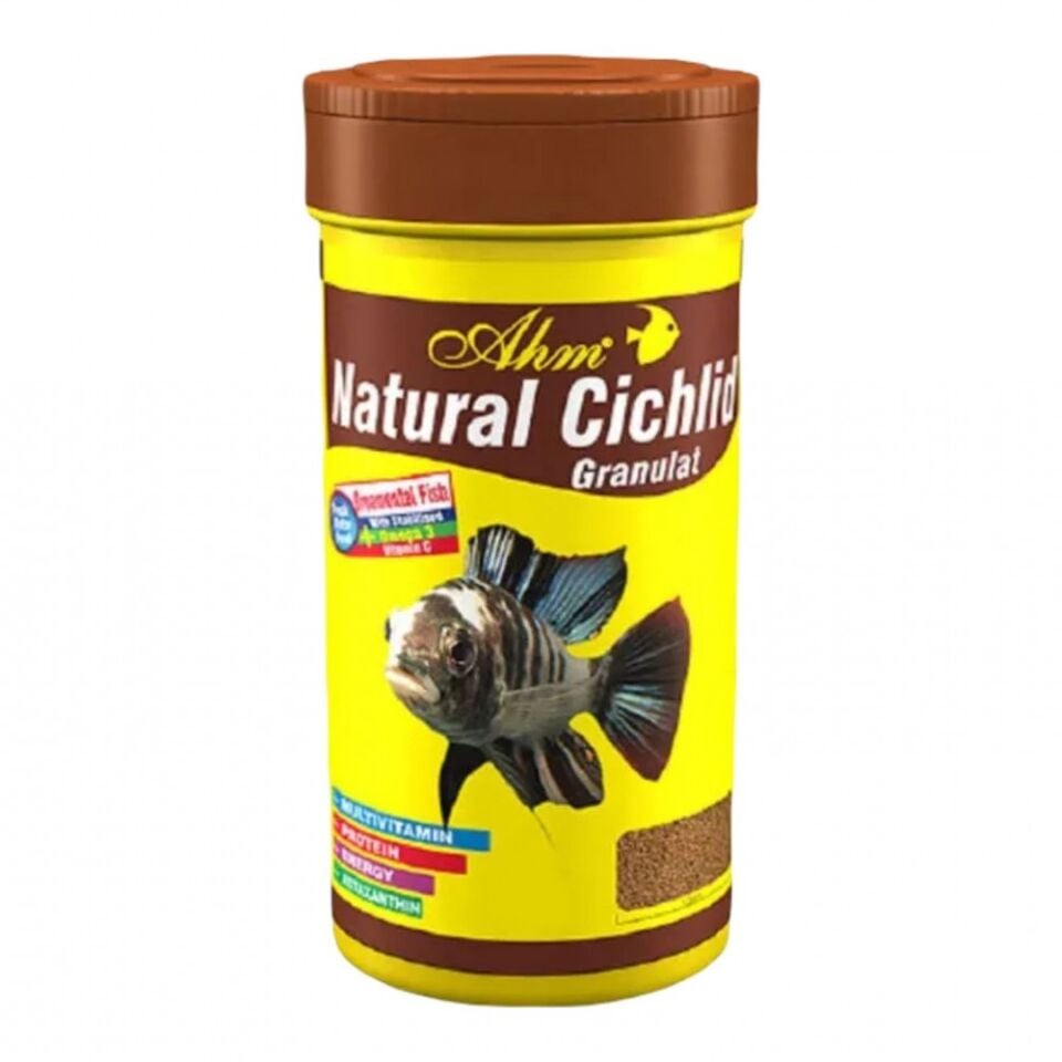 Ahm Natural Cichlid Granulat Balık Yemi 100 ml
