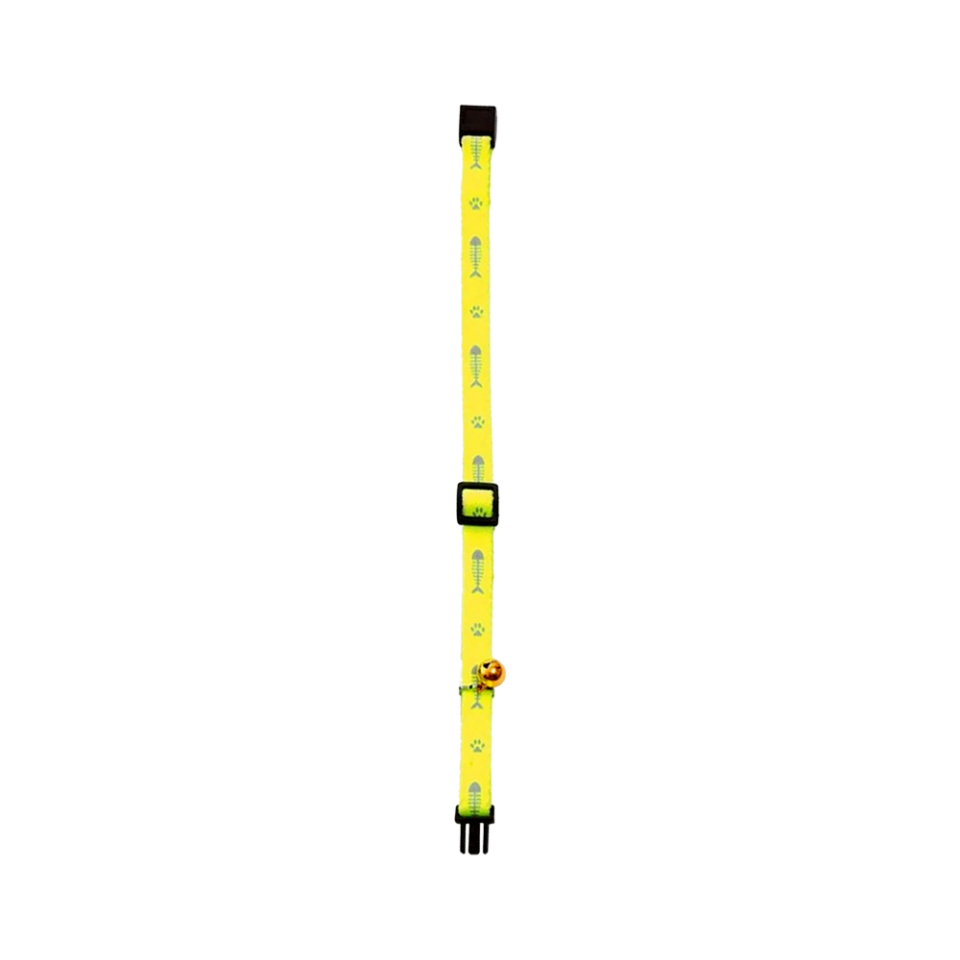 Karlie Çıngıraklı Balık Desenli Kedi Boyun Tasması Sarı (30 cm)