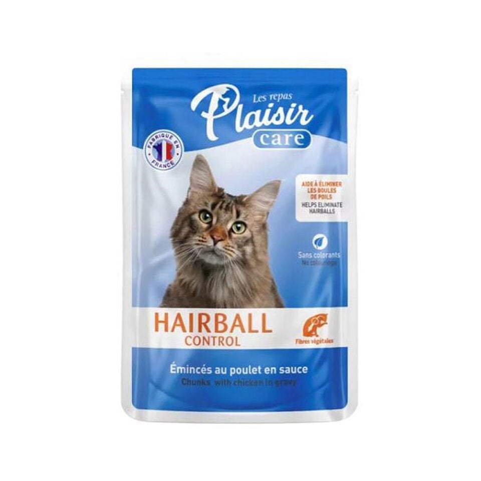 Plaisir Kıl Yumakları İçin Soslu ve Tavuk Parçalı Pouch Yaş Mama (85 g)