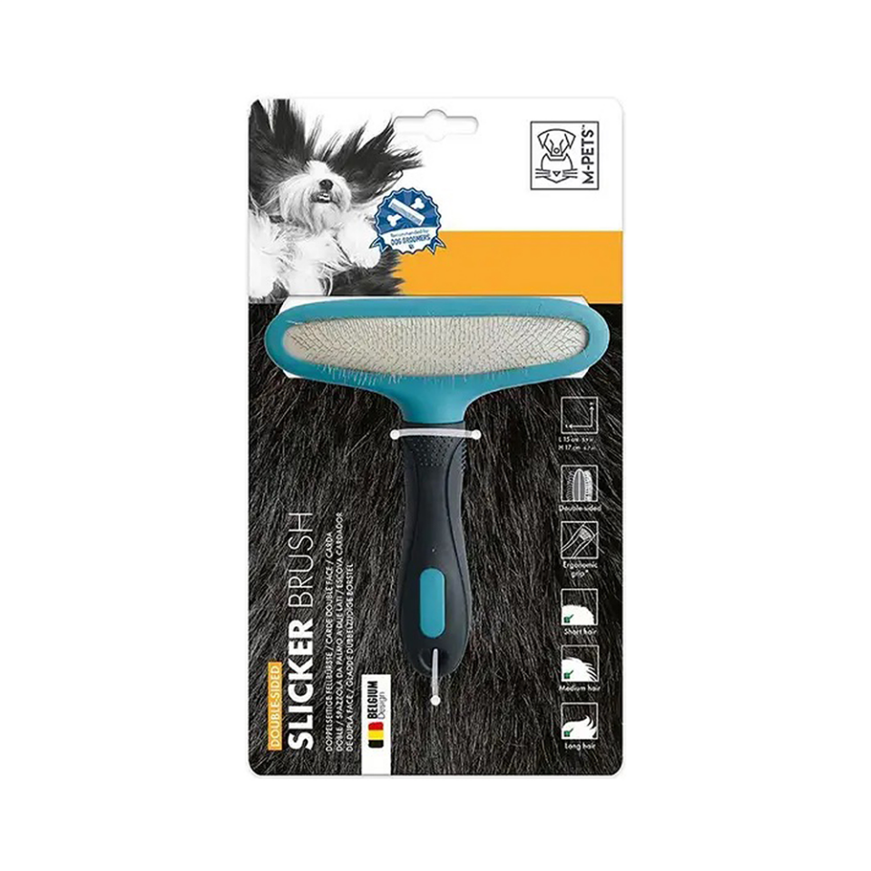 M-Pets Çift Taraflı Fırça (15 x 17 cm)