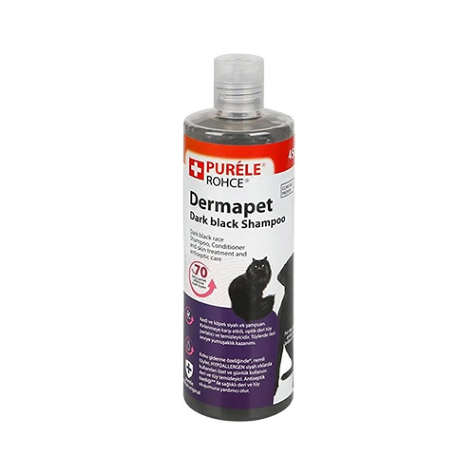 Puréle Siyah Kedi ve Köpekler İçin Islak Şampuan (450 ml)