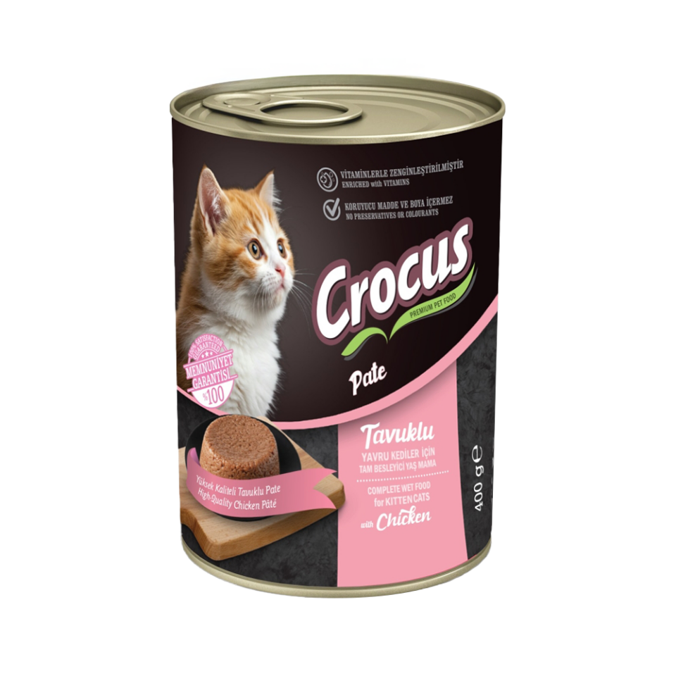 Crocus Yavru Kedi Tavuk Etli Pate Yaş Mama (400 g)