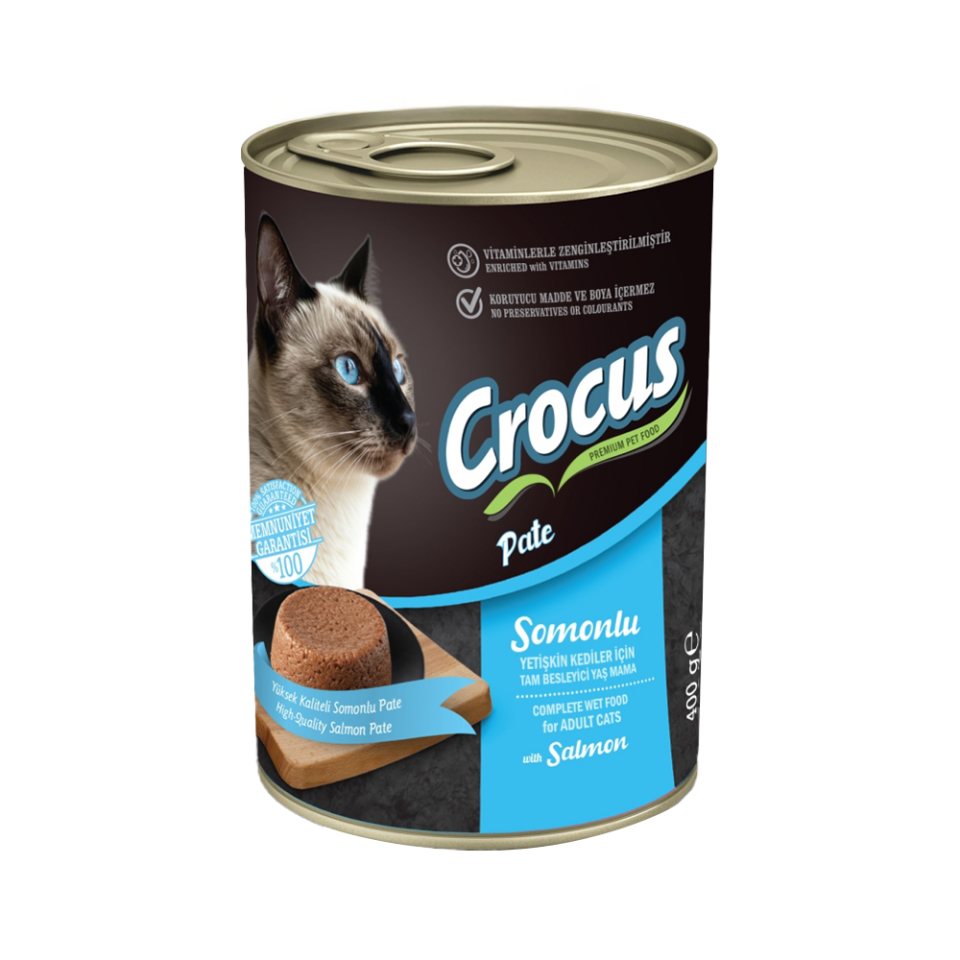 Crocus Yetişkin Kedi Somonlu Pate Yaş Mama (400 g)