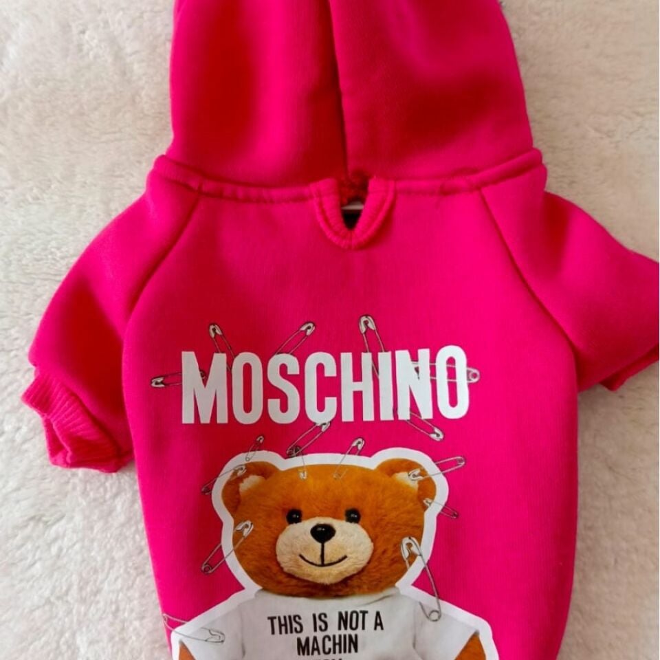 TASMA DELİKLİ SWEAT AYICIKLI KAPÜŞONLU PEMBE S