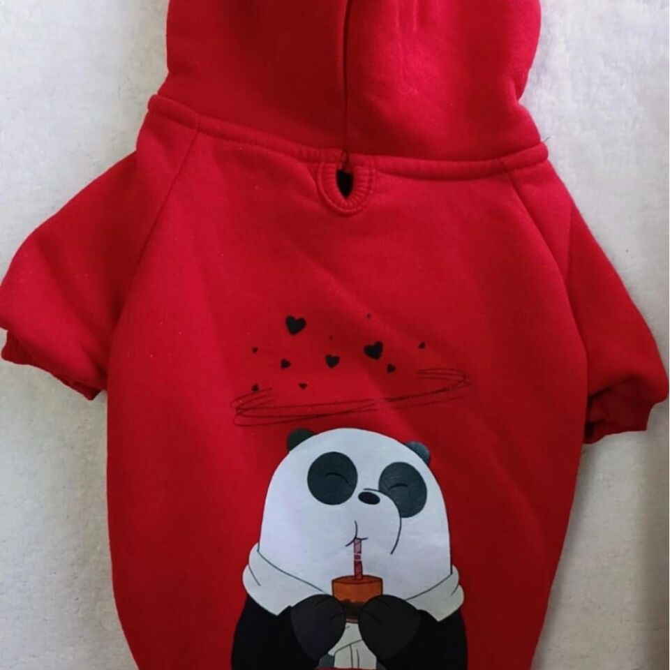 TASMA DELİKLİ SWEAT KIRMIZI-PANDA-M