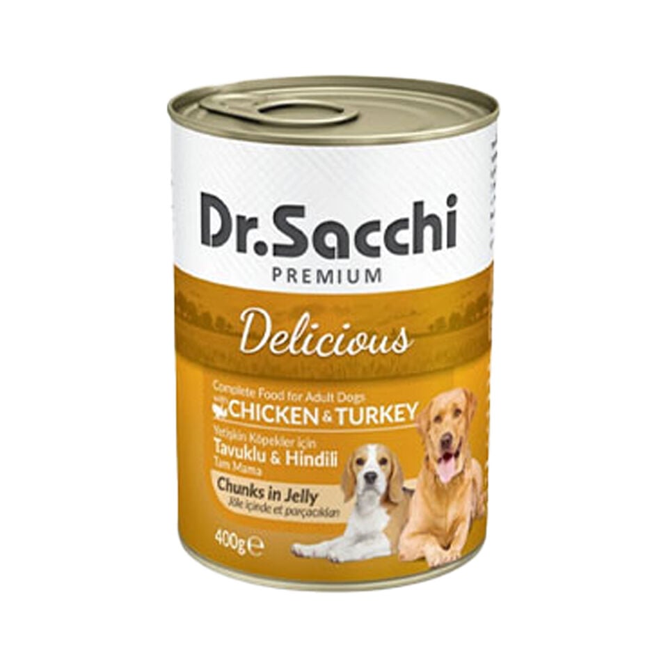 Dr.Sacchi Tavuk Etli ve Hindi Etli Köpek Konserve Maması (400 g)