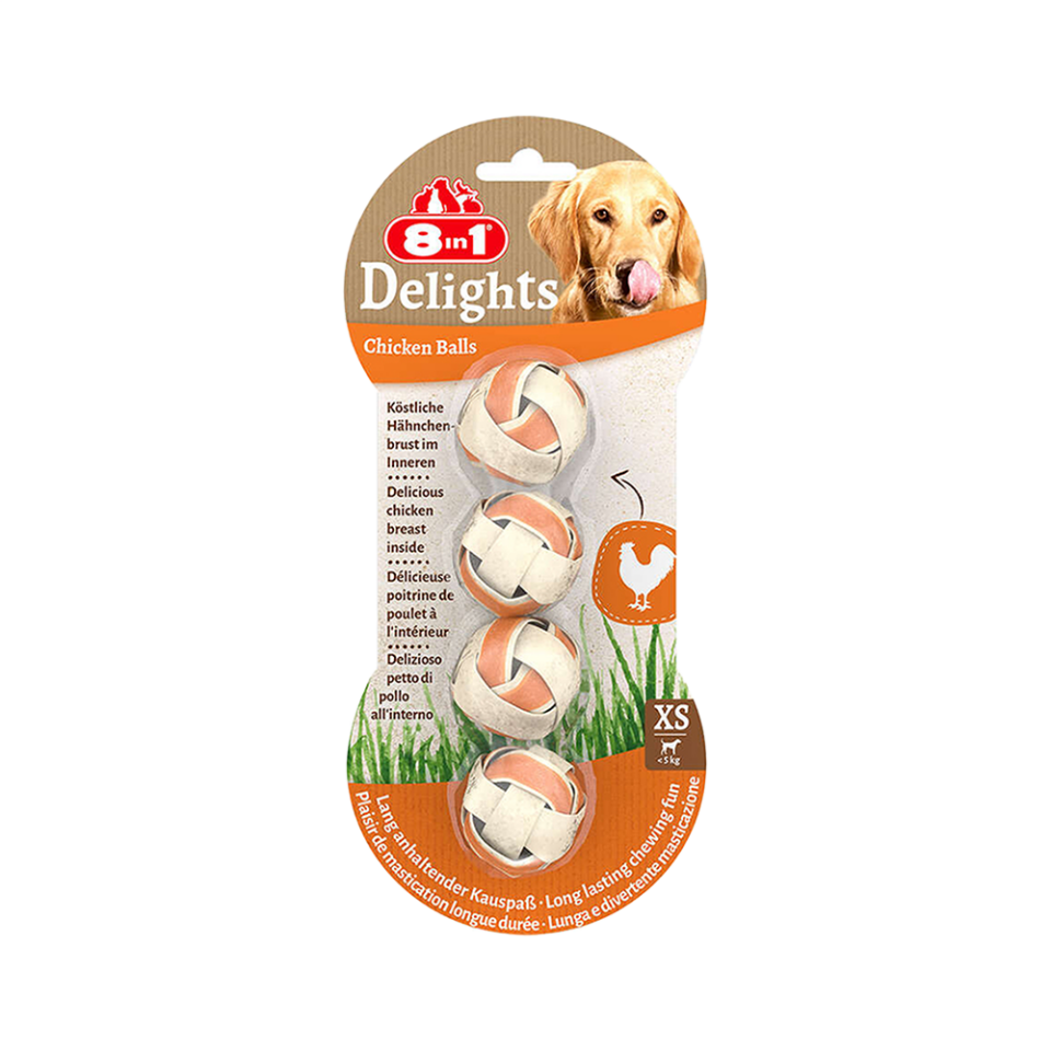 8in1 Delight Köpek Çiğneme Topu XS (4 x 36 g)