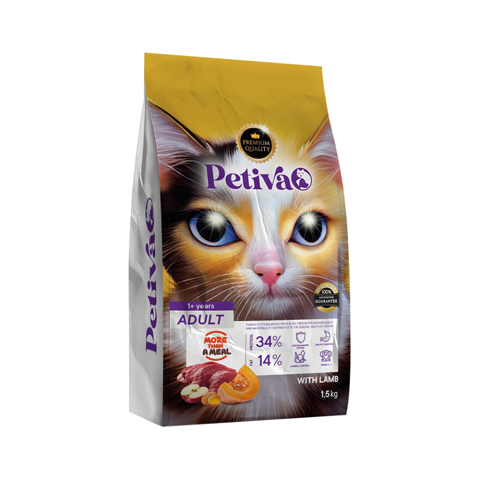 Petiva Kuzu Etli Yetişkin Kedi Maması (1,5 kg)
