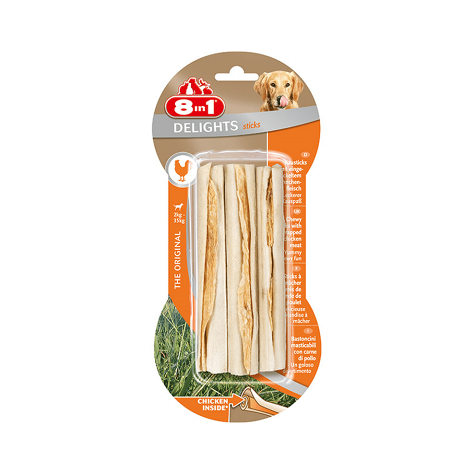 8in1 Delight Tavuk Etli Burgu Köpek Çiğneme Çubuğu (75 g)