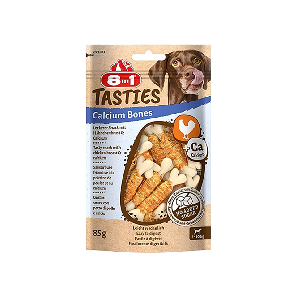 8in1 Tasties Calcium Bones Tavuk Sargılı Köpek Ödülü (85 g)