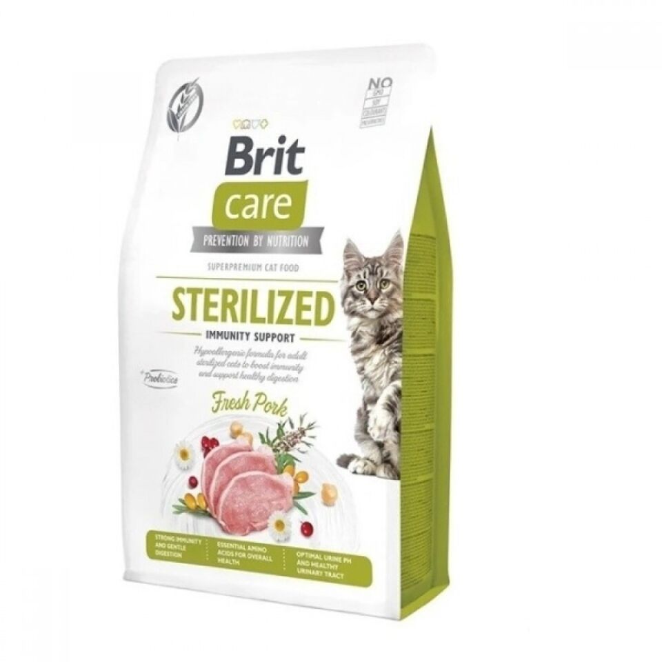 BRIT CARE IMMUNITY PREBIOTIK IÇERIKLI DOMUZLU KISIRLASTIRILMIS KEDI MAMASI 2 KG
