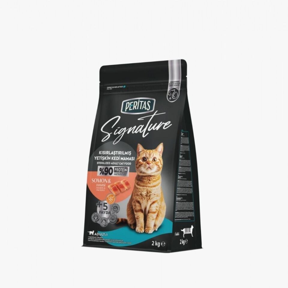 Peritas Signature Somonlu ve Hamsili Kısırlaştırılmış Kedi Maması (2 kg)