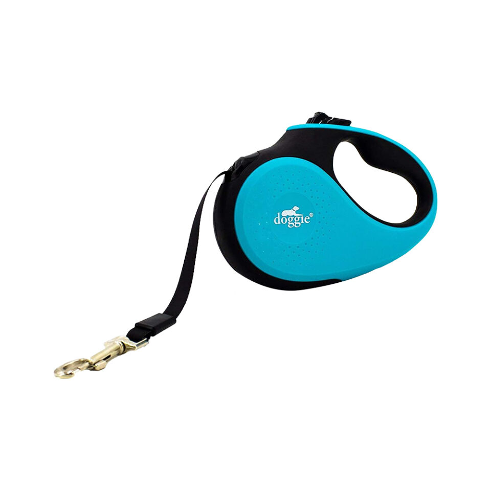 Doggie Otomatik Köpek Tasması Soft Mavi M (5 m)